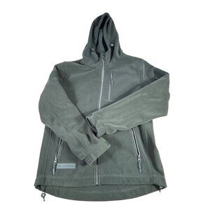Baerskin Tactical Supply Co. Fleece Jacket Military Green Sz M Full Zip Hood
